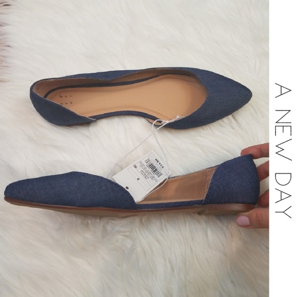 a new day Womens Mohana DOrsay Pointed Toe Ballet Flats Grey
